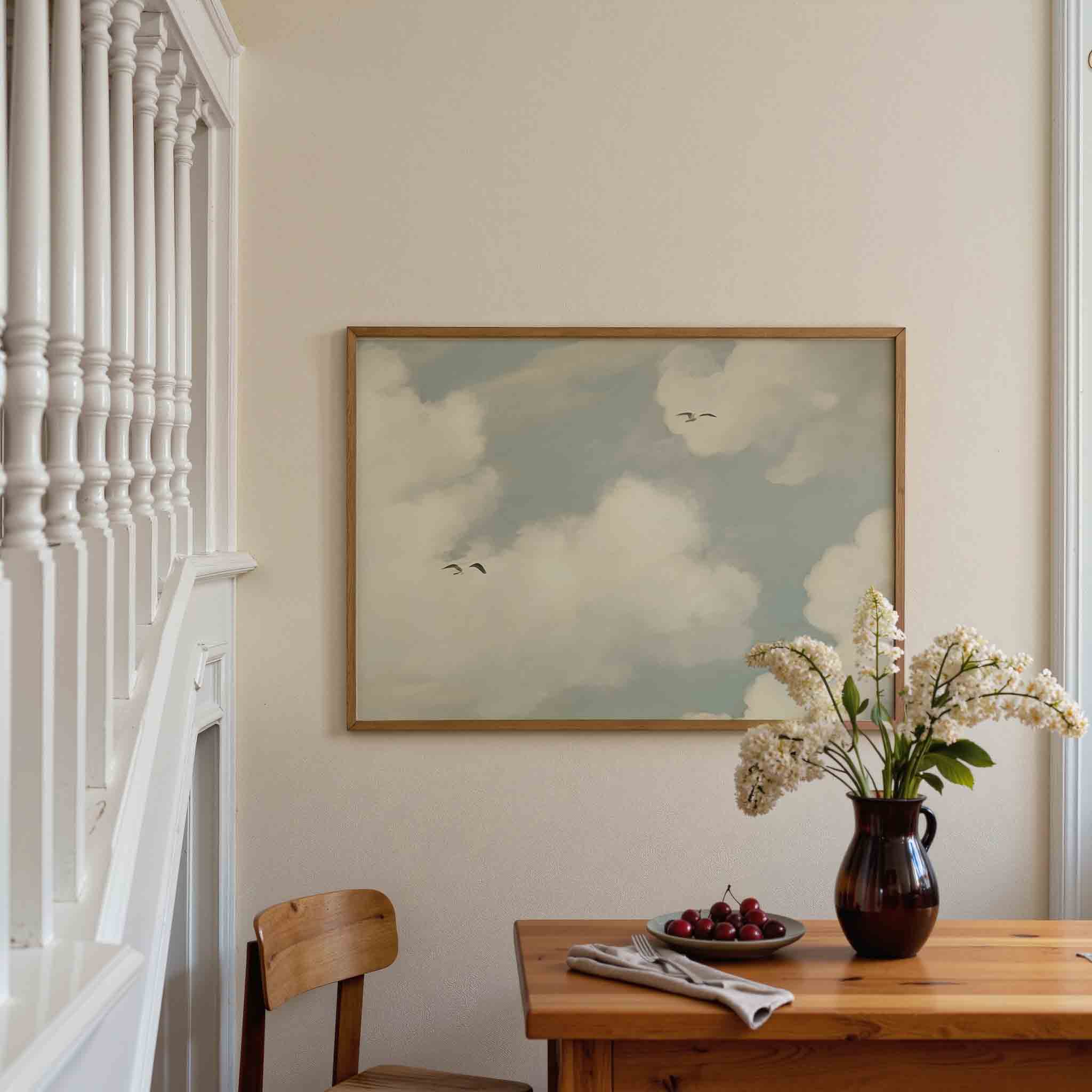 Wolken en vogels Poster