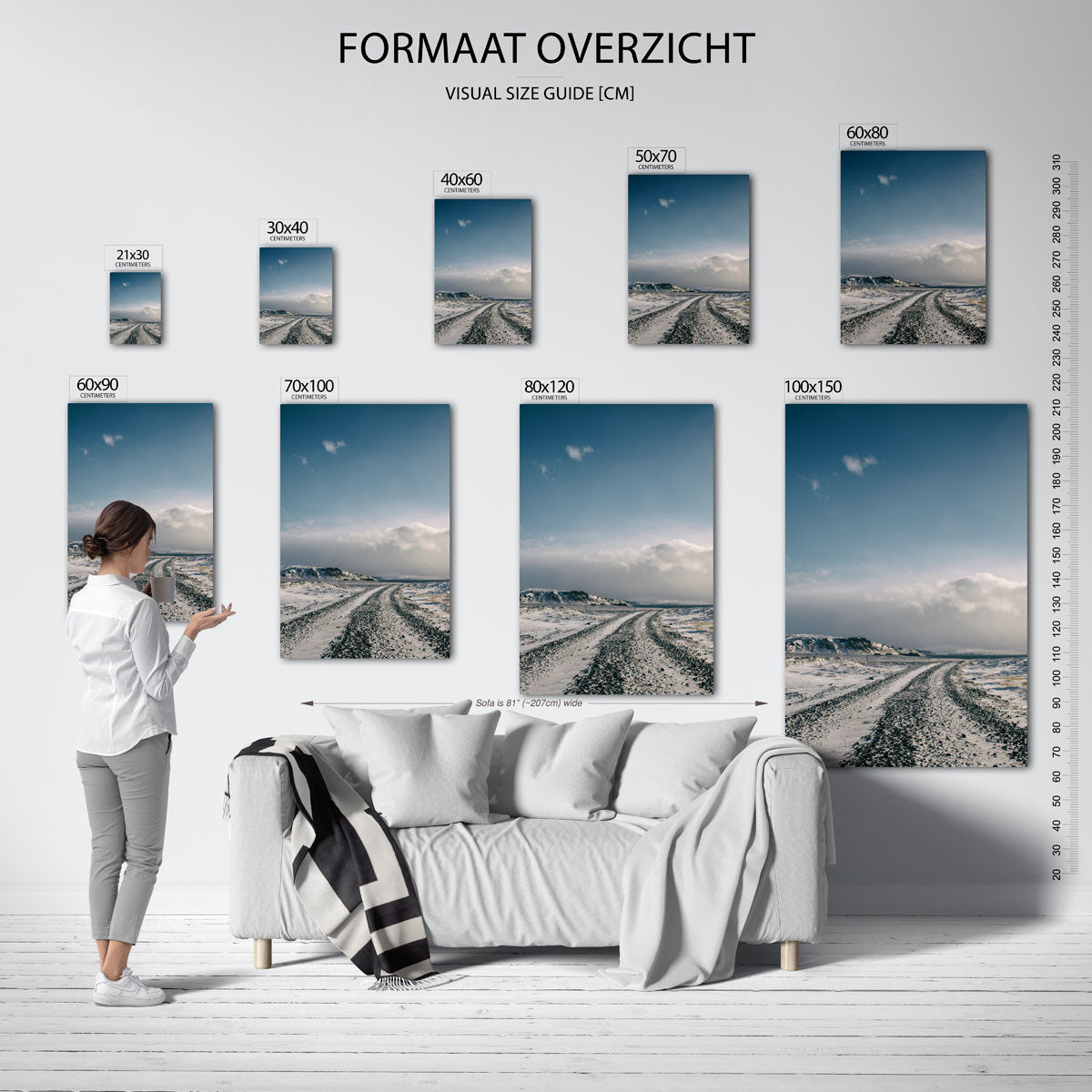 Weg in winterlandschap Poster