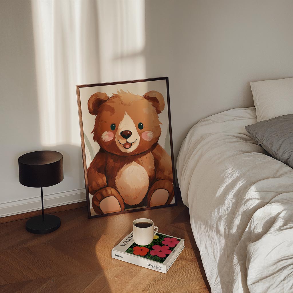 Schattige Knuffelbeer Poster-WallArtistic