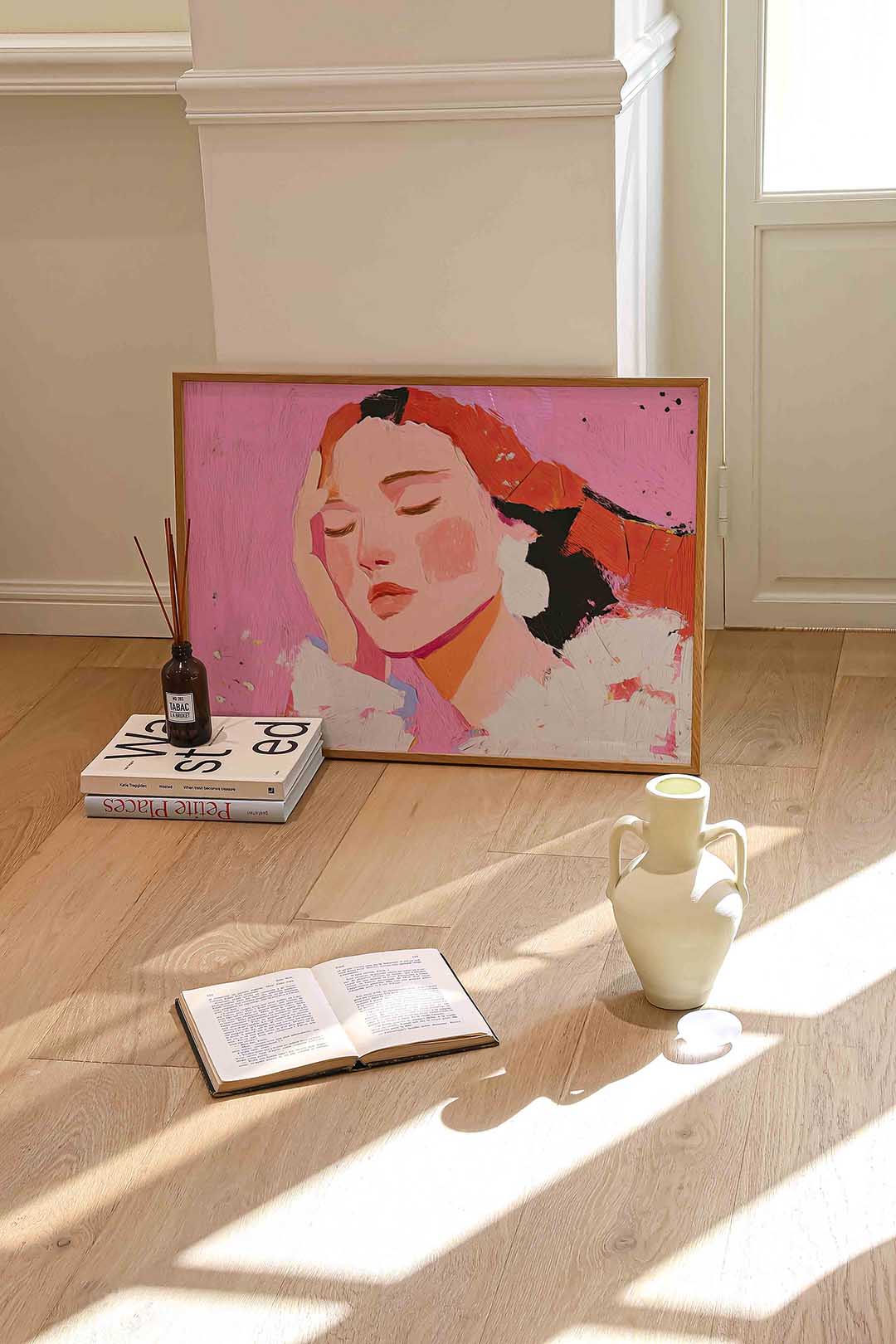 Vrouw met gesloten ogen Poster