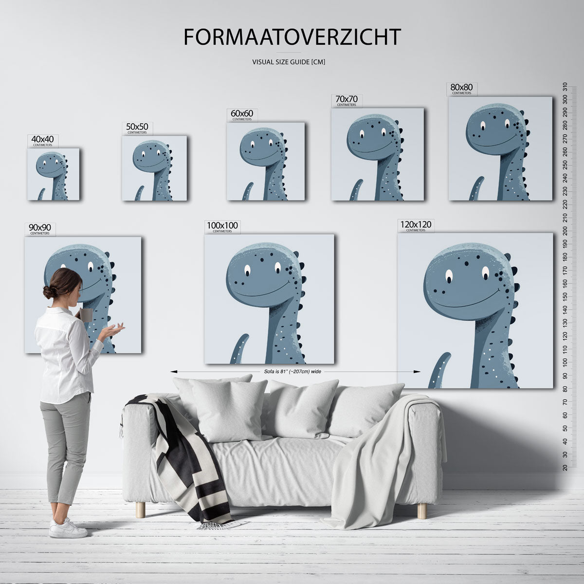Blauwe dinosaurus Poster