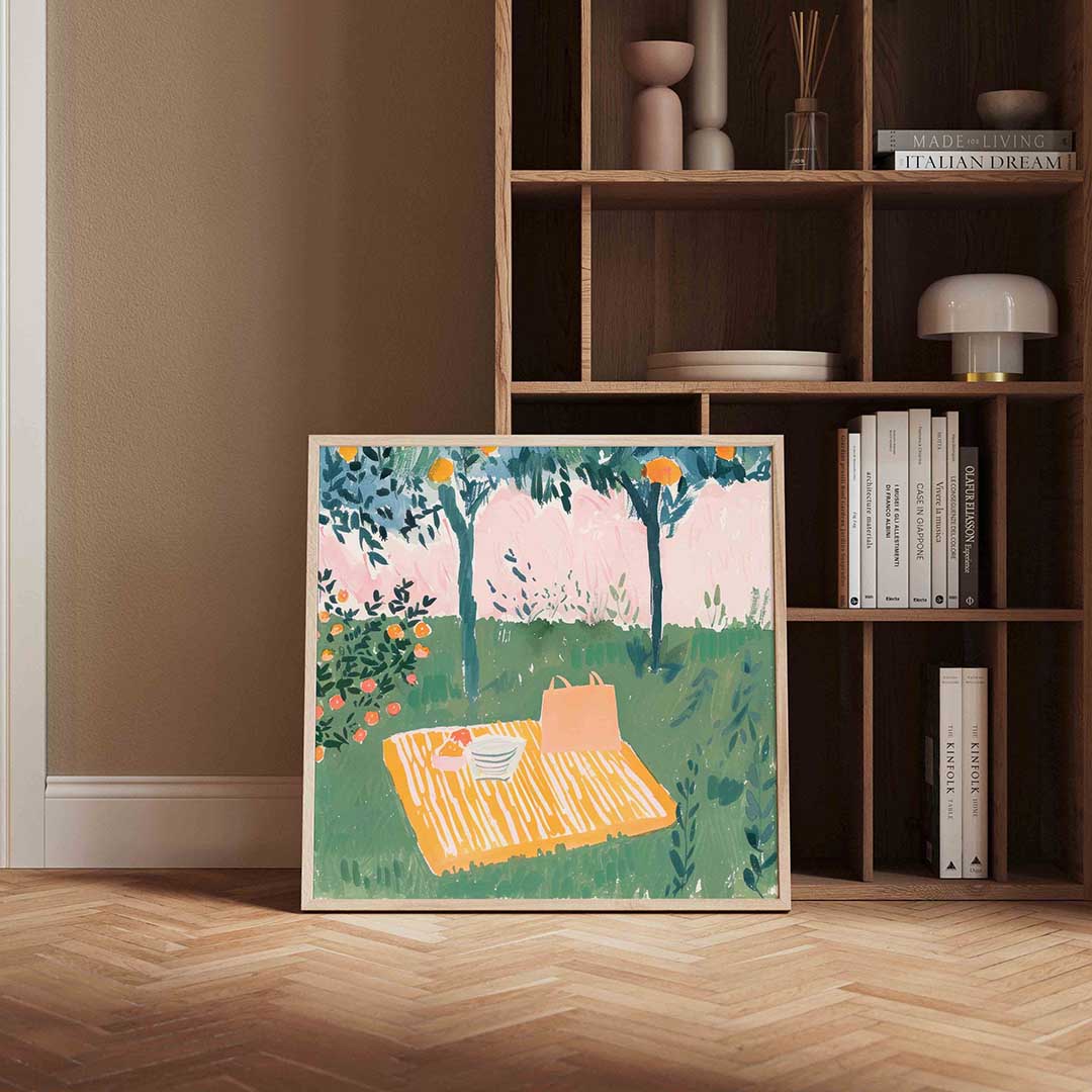 Picknick onder sinaasappelbomen Poster