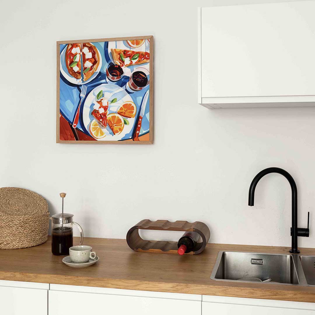 Pizza en sinaasappels Poster