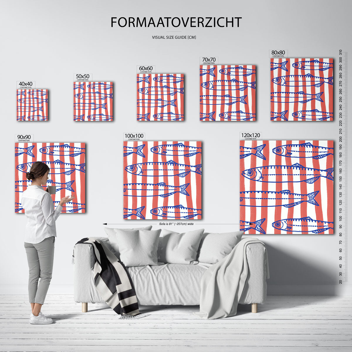 Vissen en strepen Poster