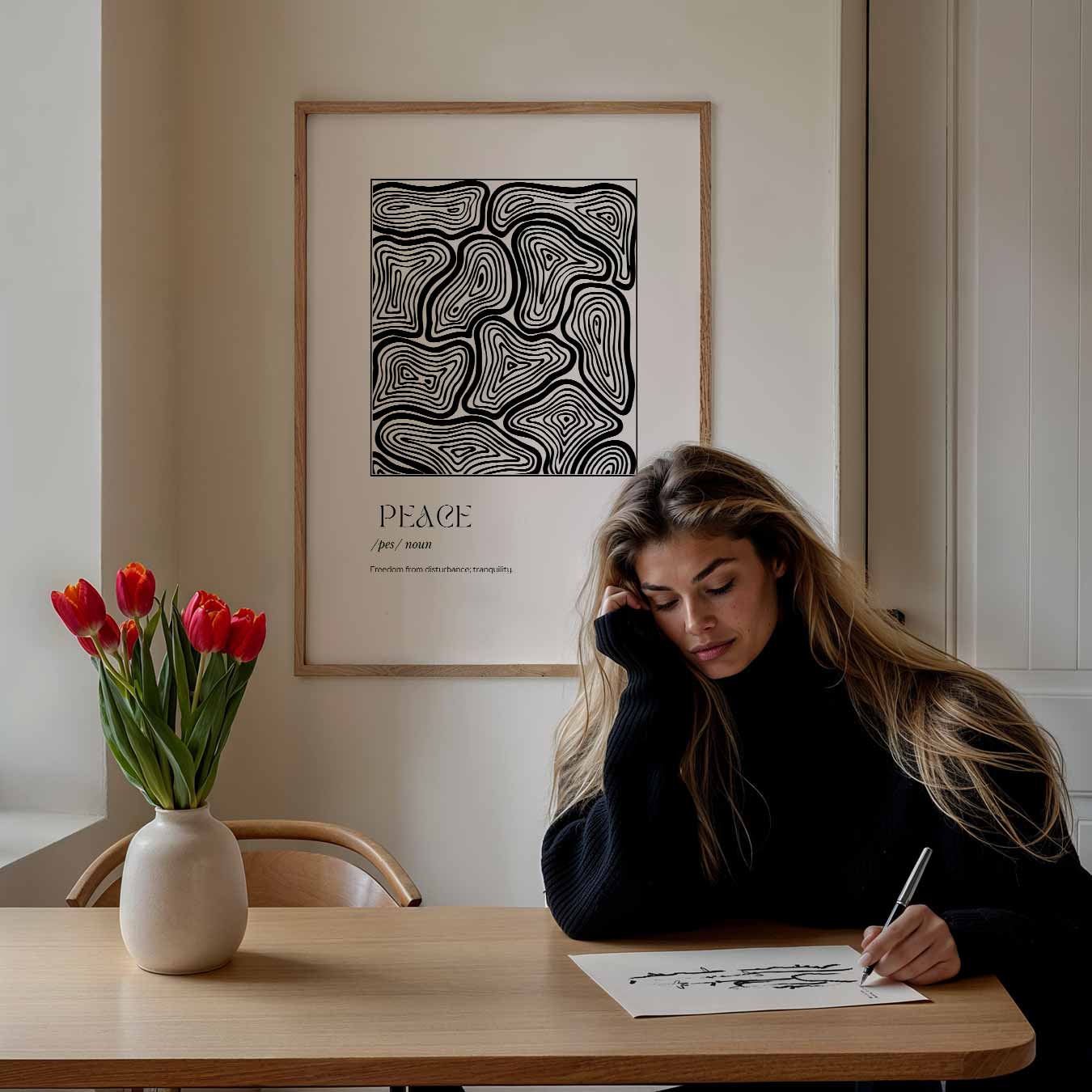 Rustige Lijnen Wanddecoratie Poster-WallArtistic