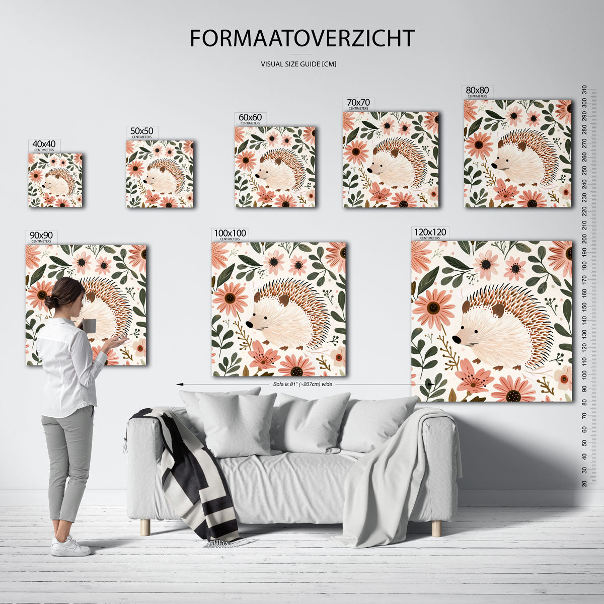Egel en bloemen Poster
