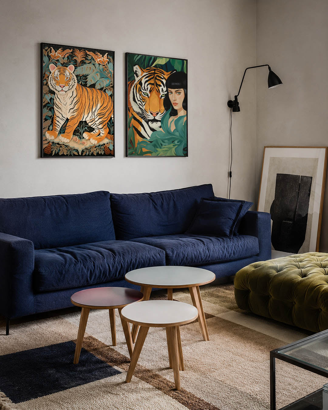 Tijger en bladeren Posterset