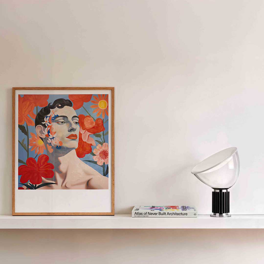 Portret met bloemen Poster