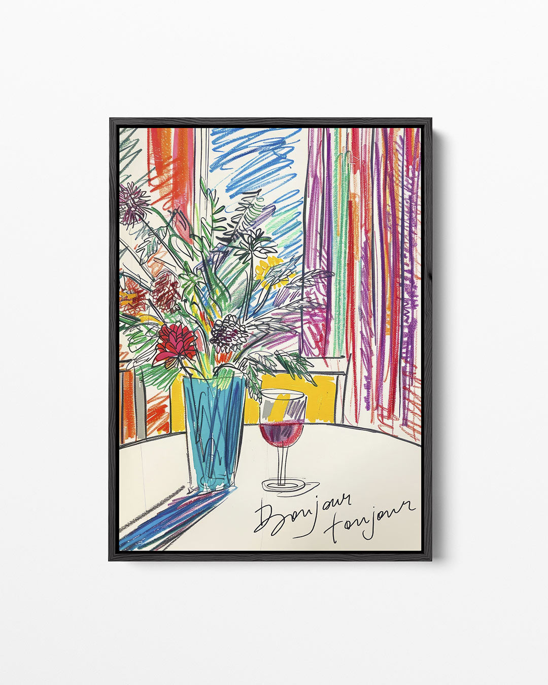 Kleurrijke bloemenvaas Kunstwerk