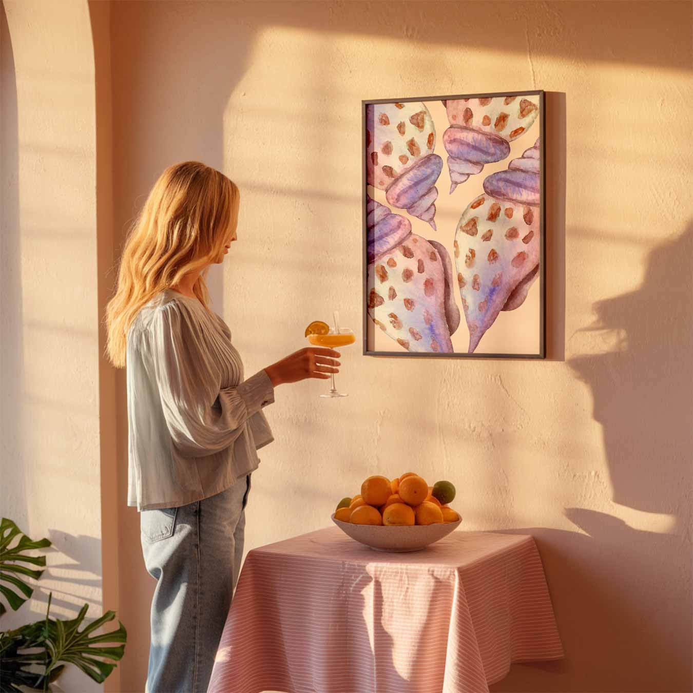 Roze Schelpen Poster-WallArtistic