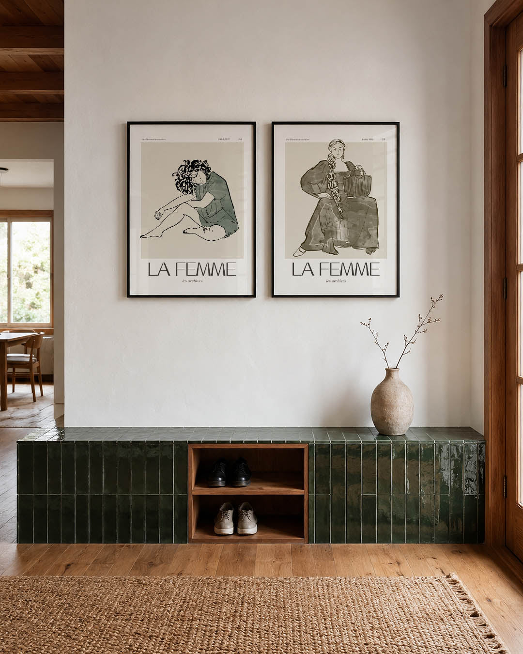 Zittende vrouw Posterset