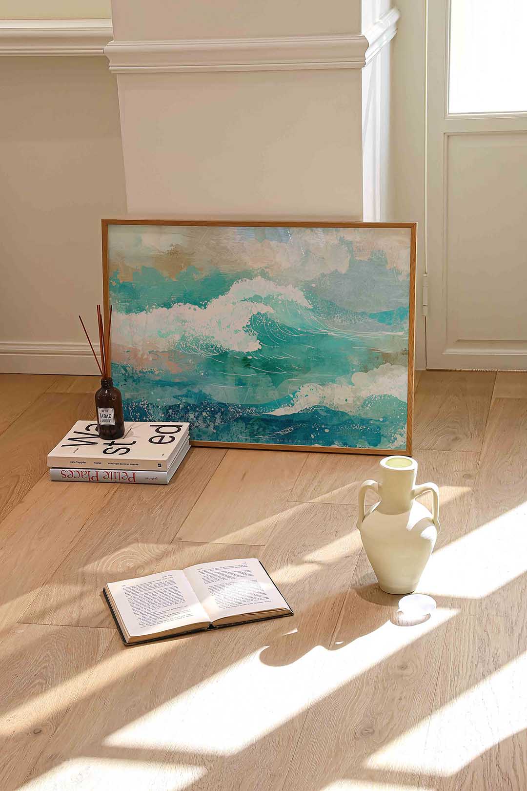 Golven in turquoise Poster