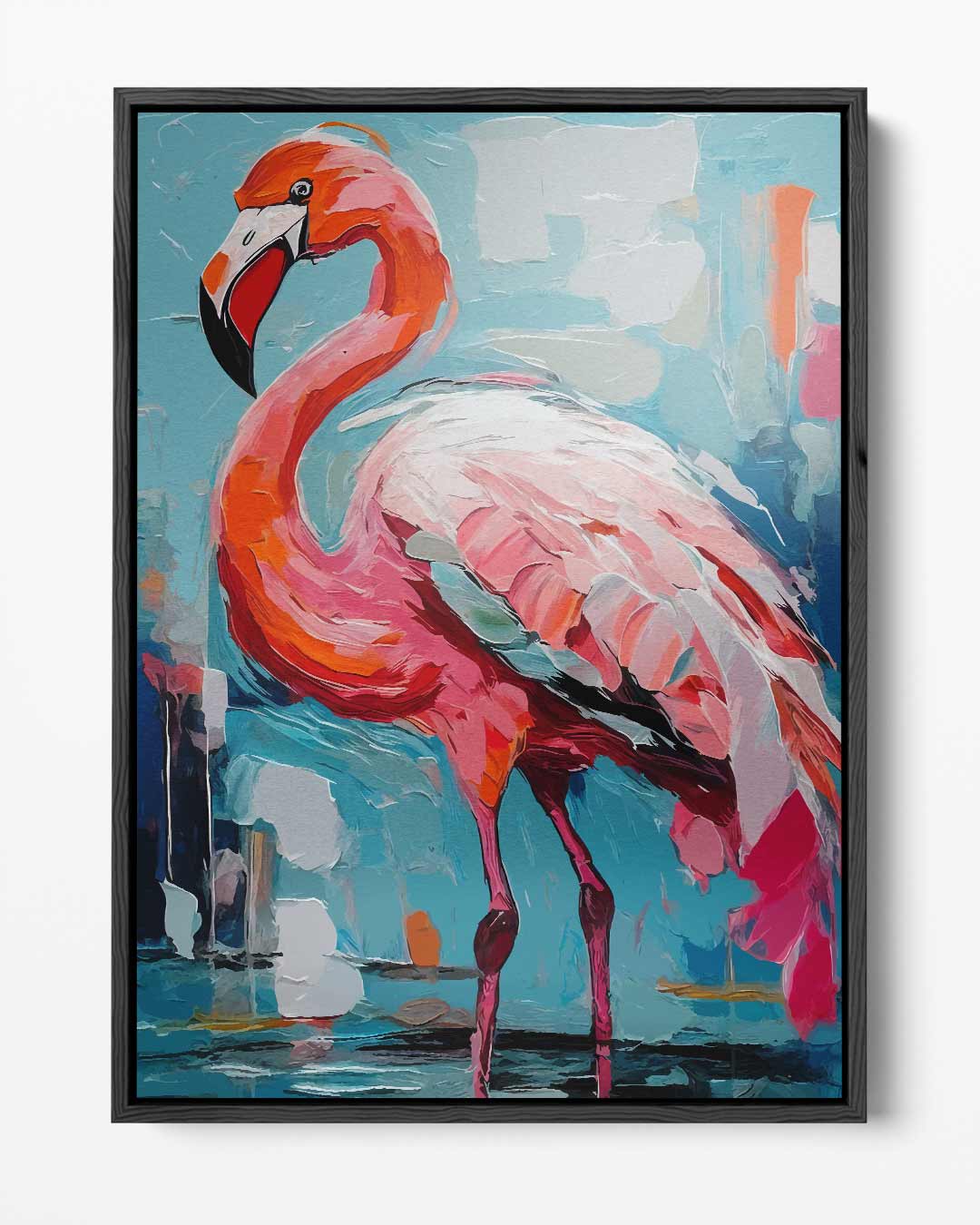 Flamingo in Colorful Environment Artwork