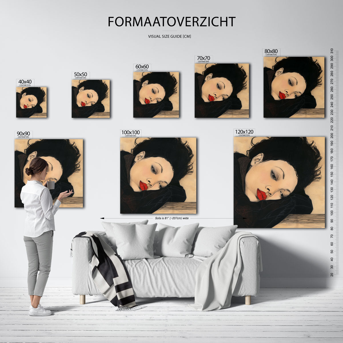 Vrouw met rode lippen Poster