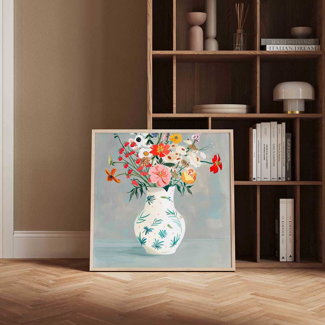Bloemen in vaas Poster