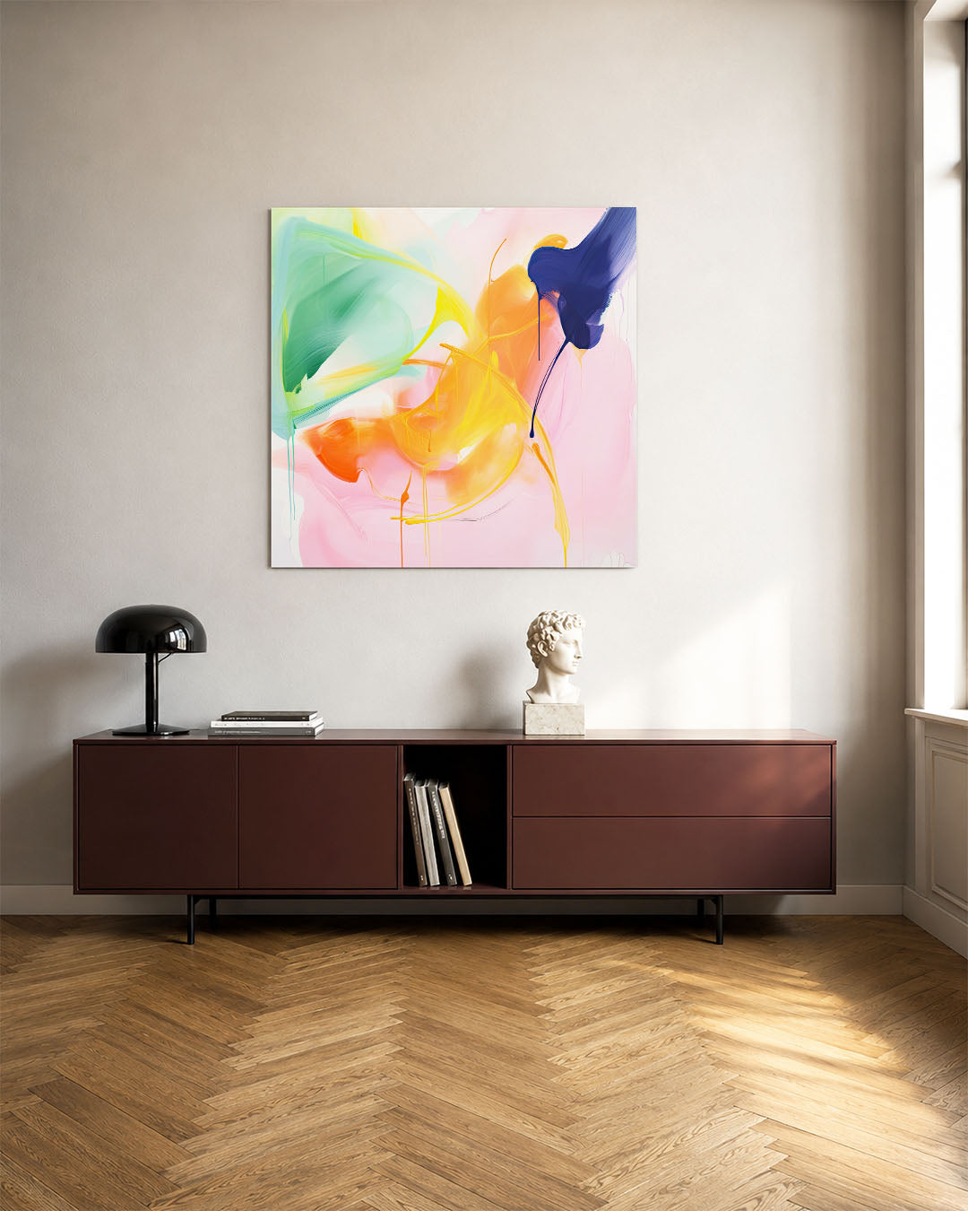 Dynamische kleurenexplosie Kunstwerk