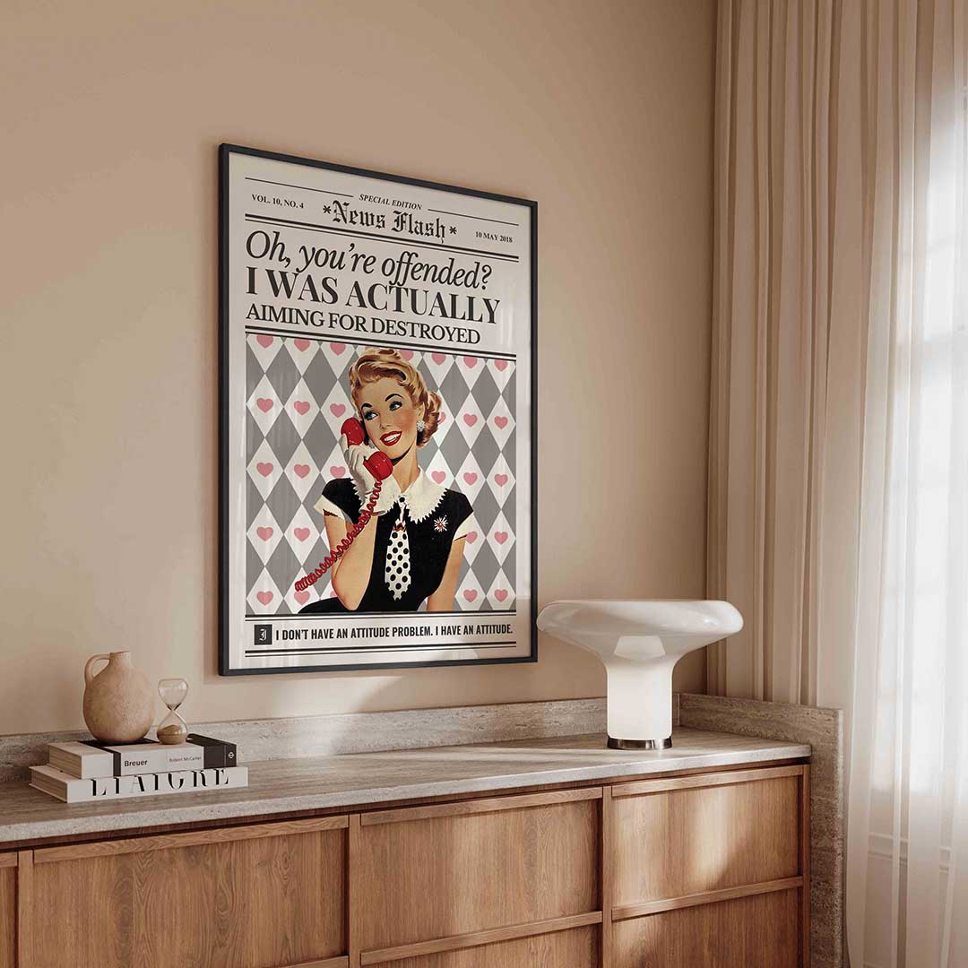 Vrouw met telefoon Poster