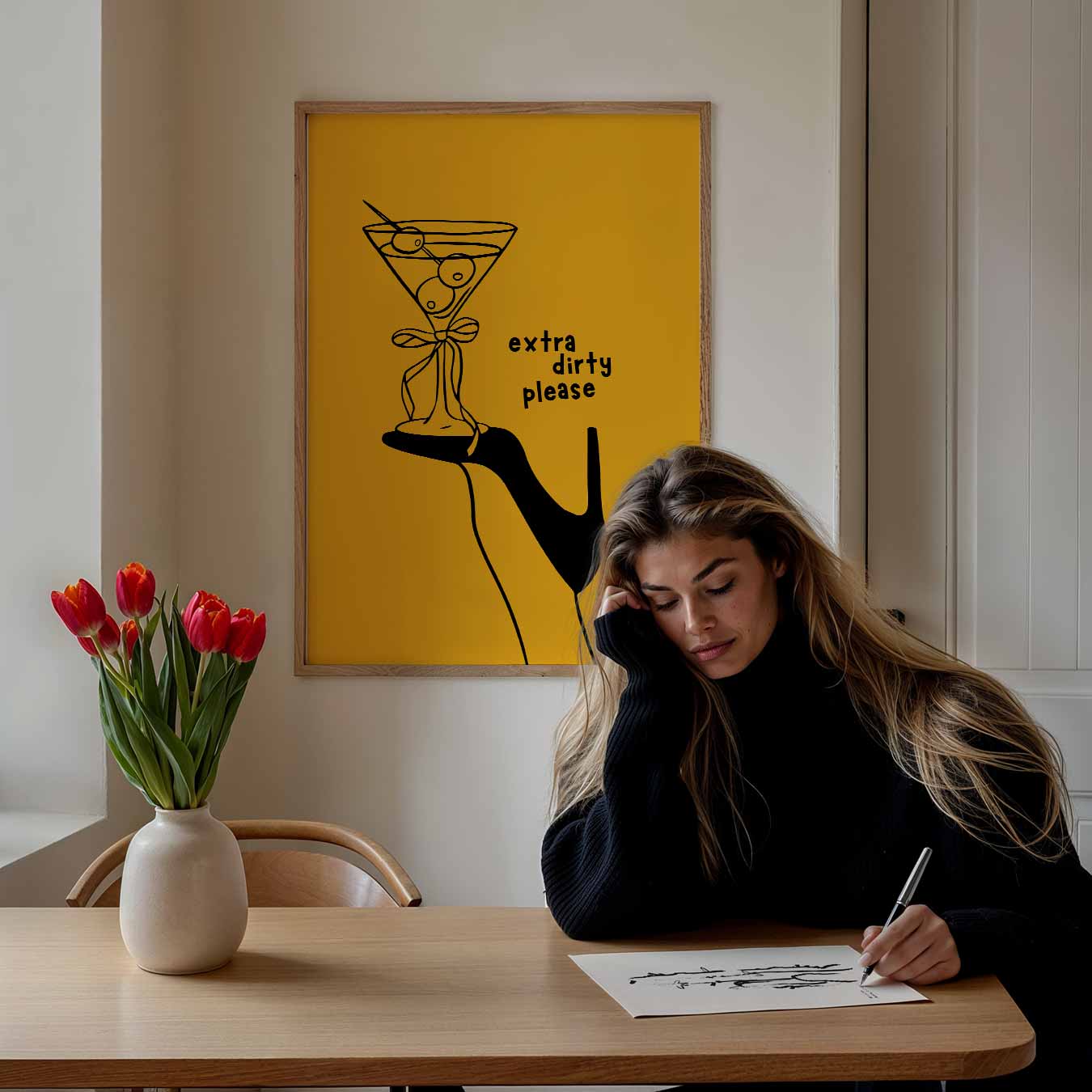 Elegant Drankje met een Knipoog Poster-WallArtistic