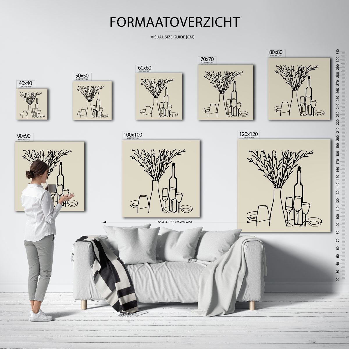 Takken en glazen Poster