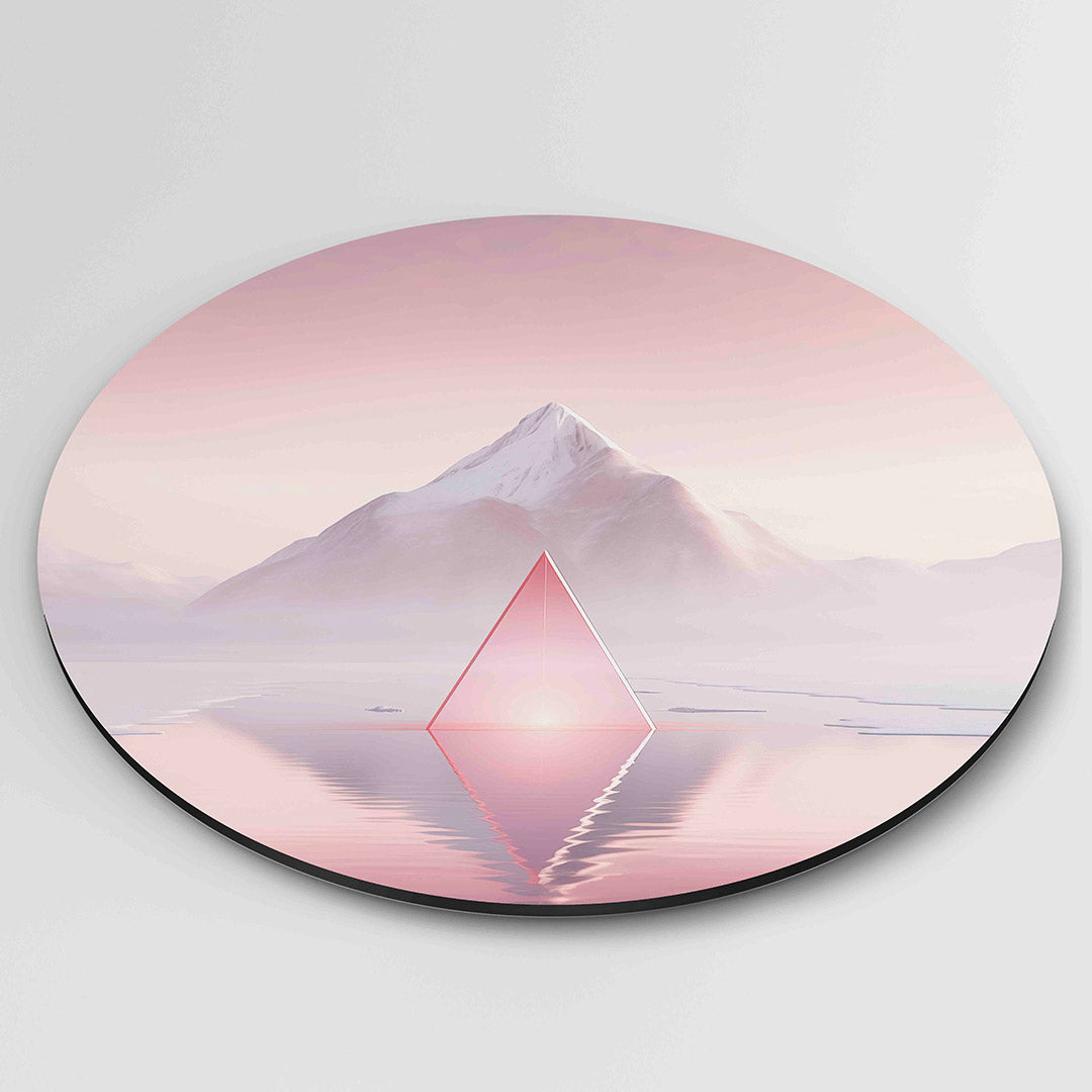 Berglandschap met piramide Muurcirkel