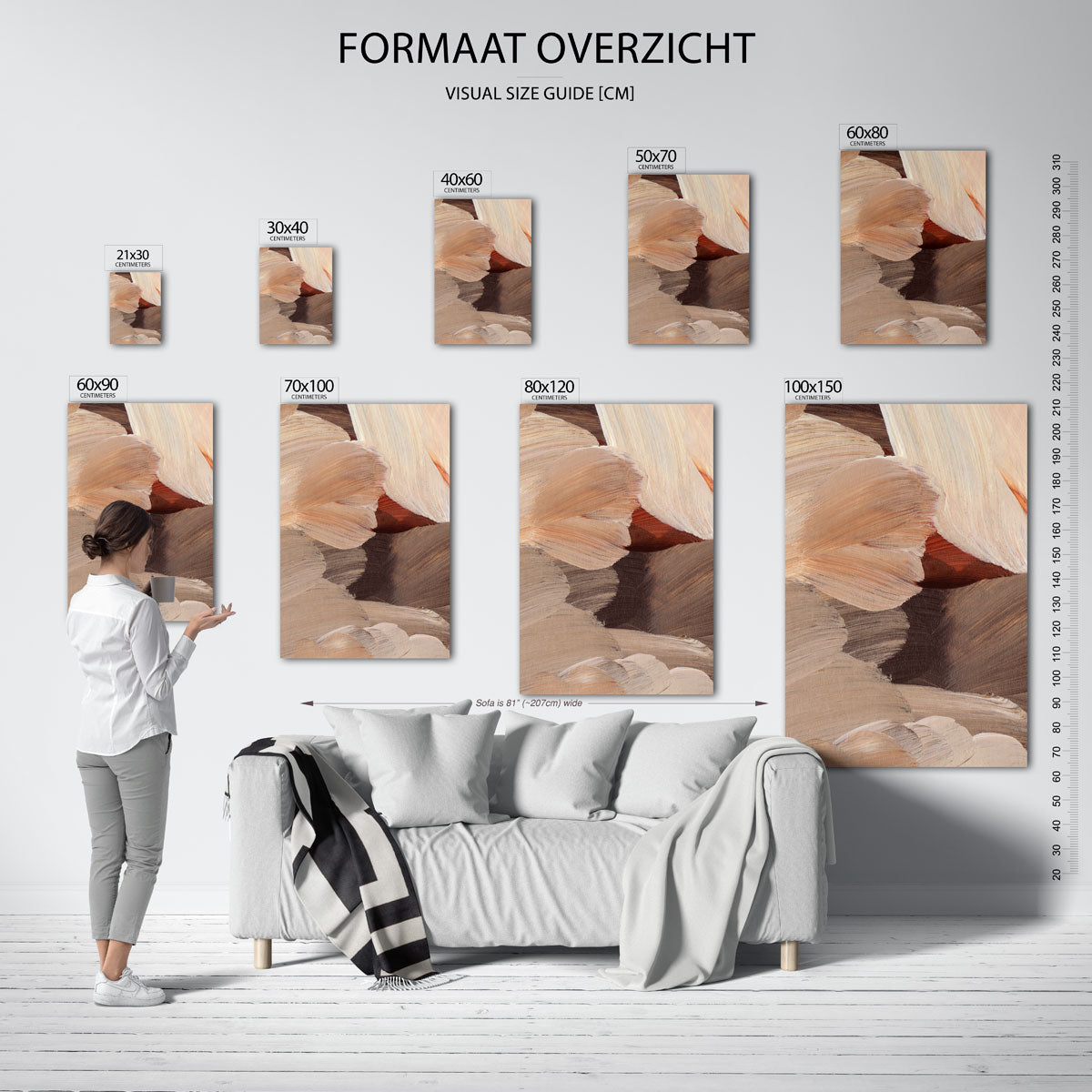 Abstracte penseelstreken Poster