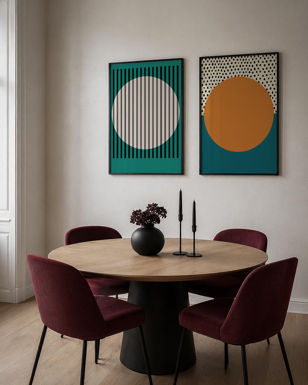 Ovaal en lijnen Posterset