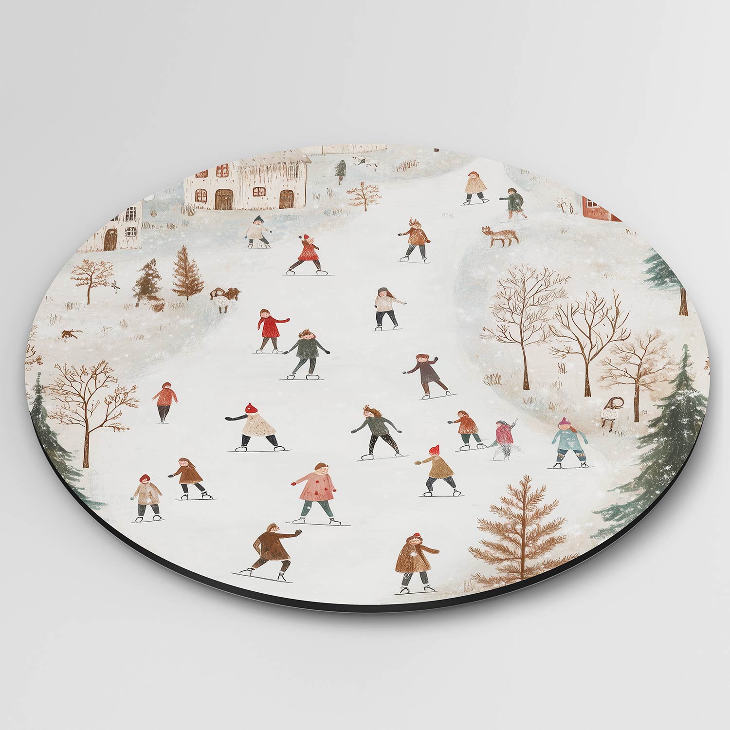 Winterse schaatstaferelen Muurcirkel