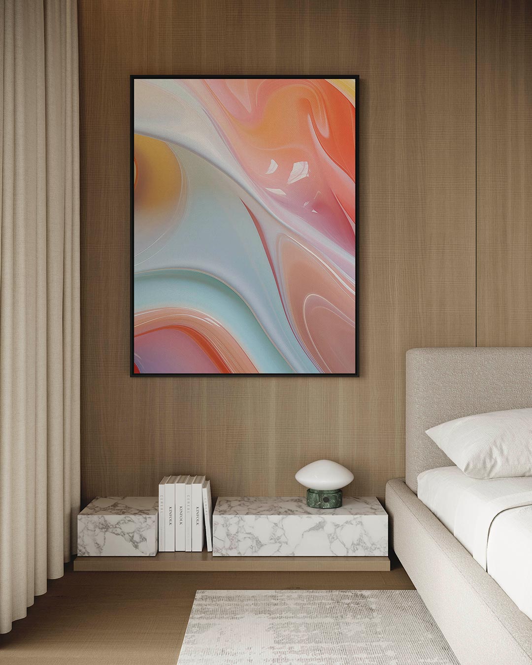 Vloeiende kleurencompositie Kunstwerk