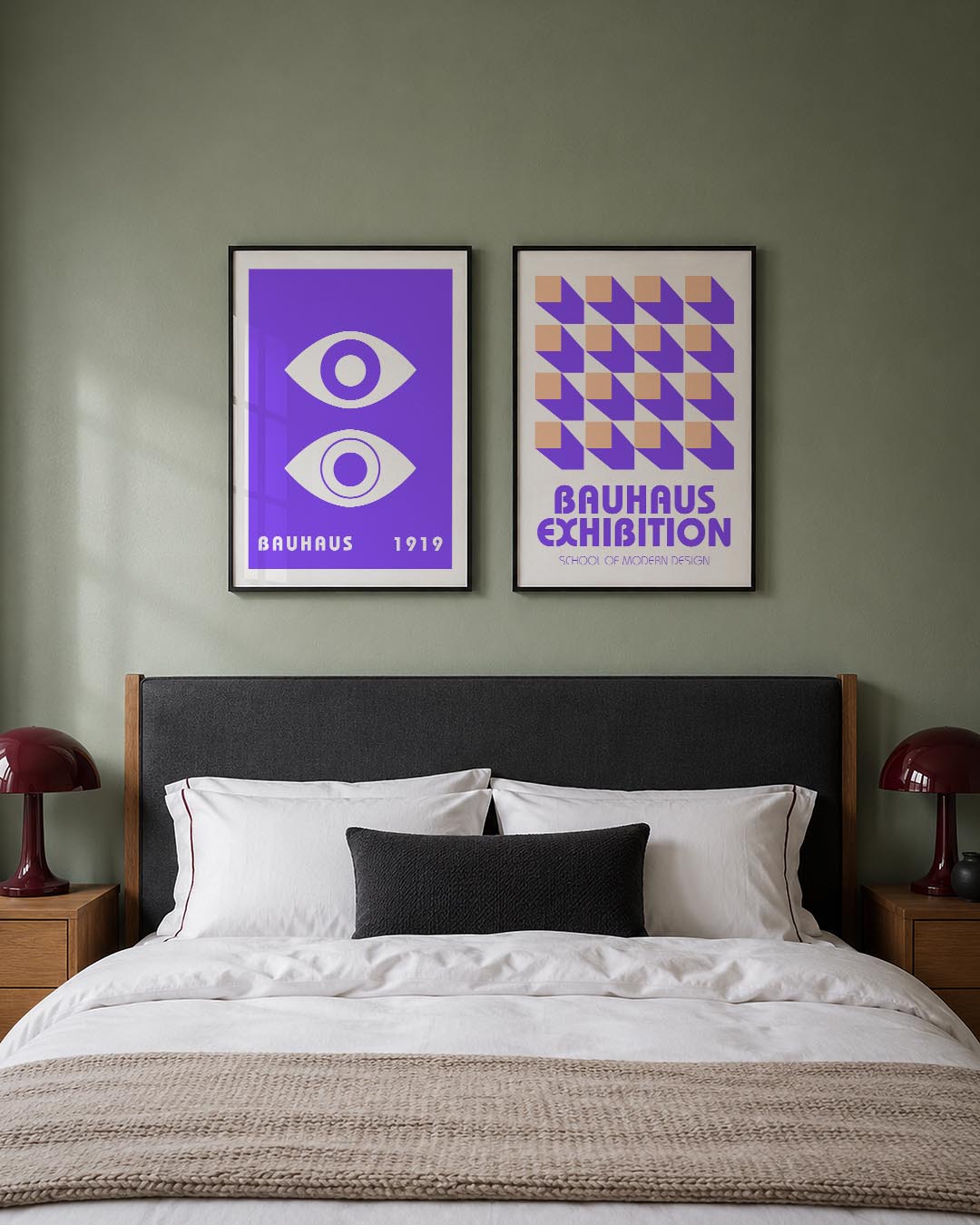 Oogvormen en paars Posterset