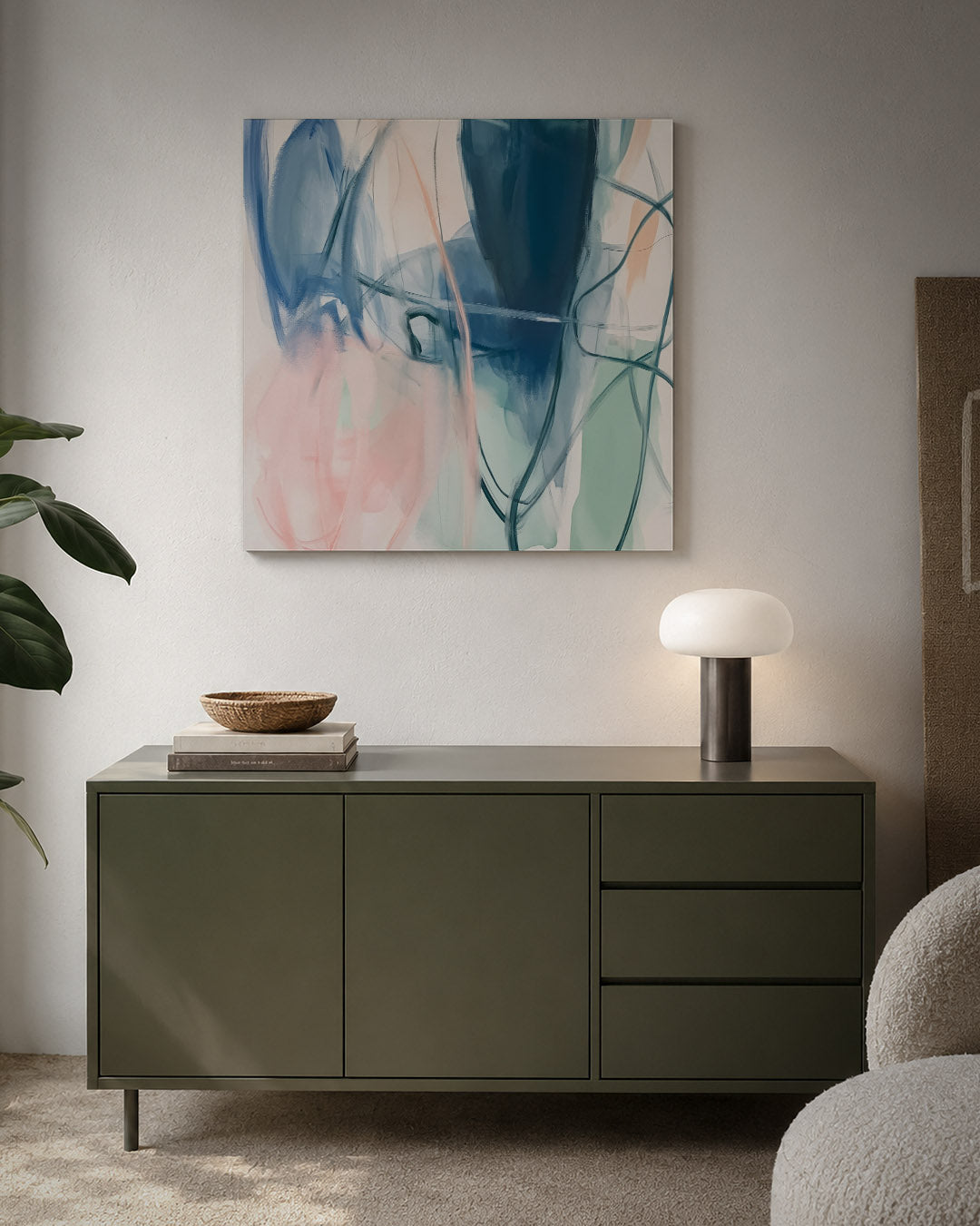 Vloeiende kleurencompositie Kunstwerk