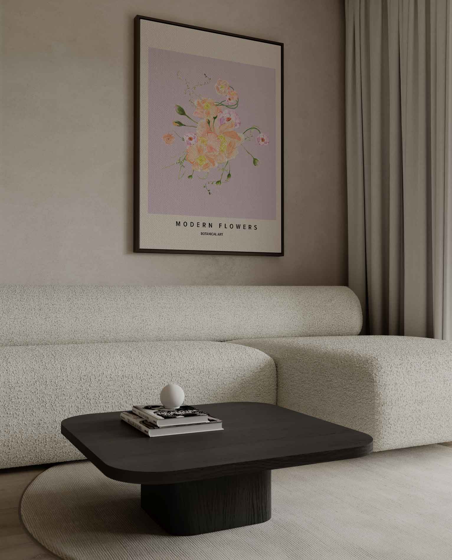 Moderne Bloemen Botanische Kunst Kunstwerk-canvas-dibond-plexiglas-wanddecoratie-WallArtistic