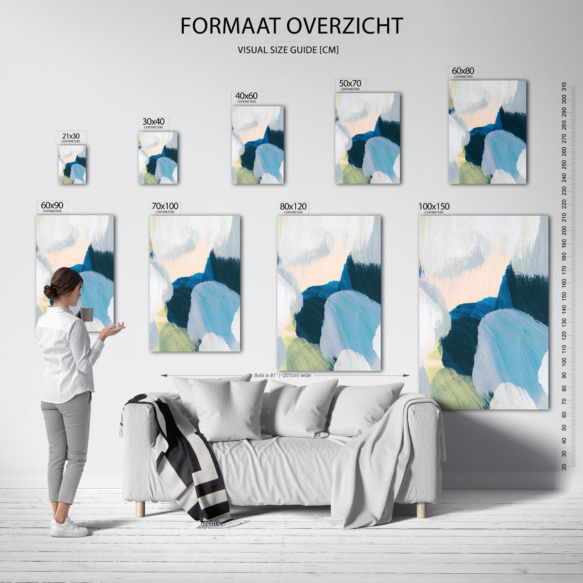 Abstracte penseelstreken Poster