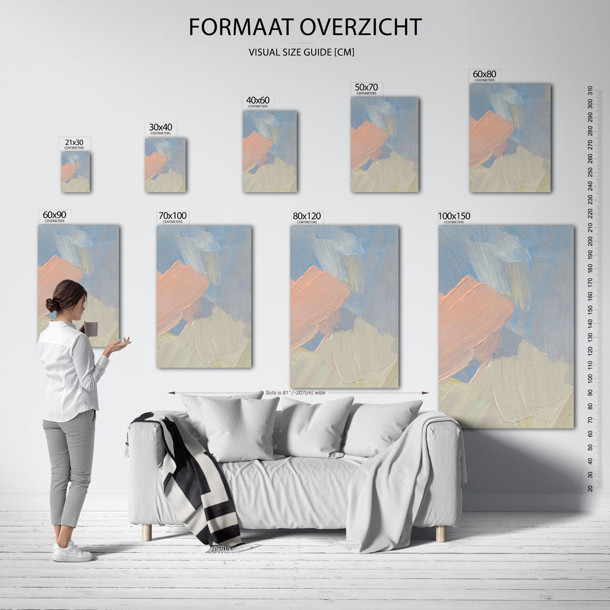 Abstracte penseelstreken Poster