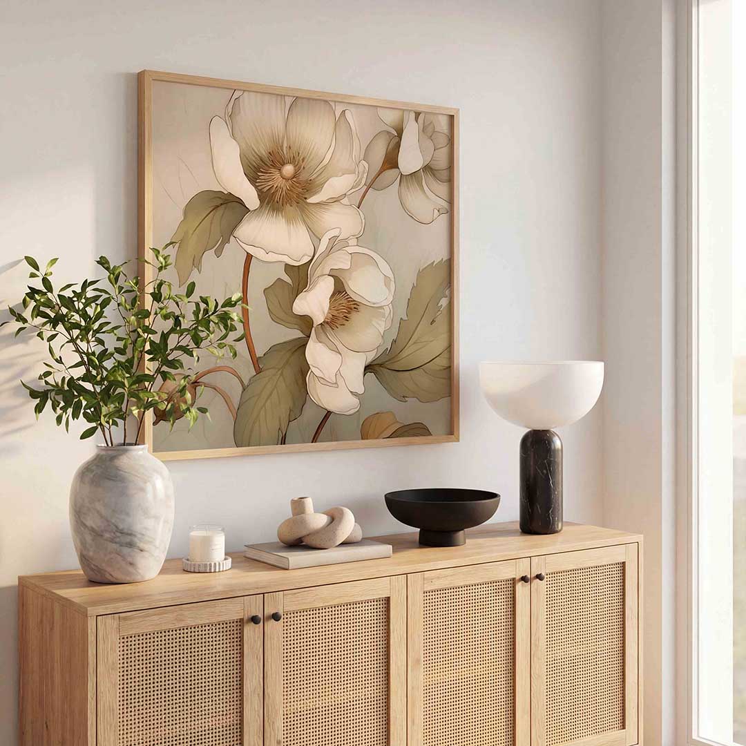 Bloemen en bladeren Poster