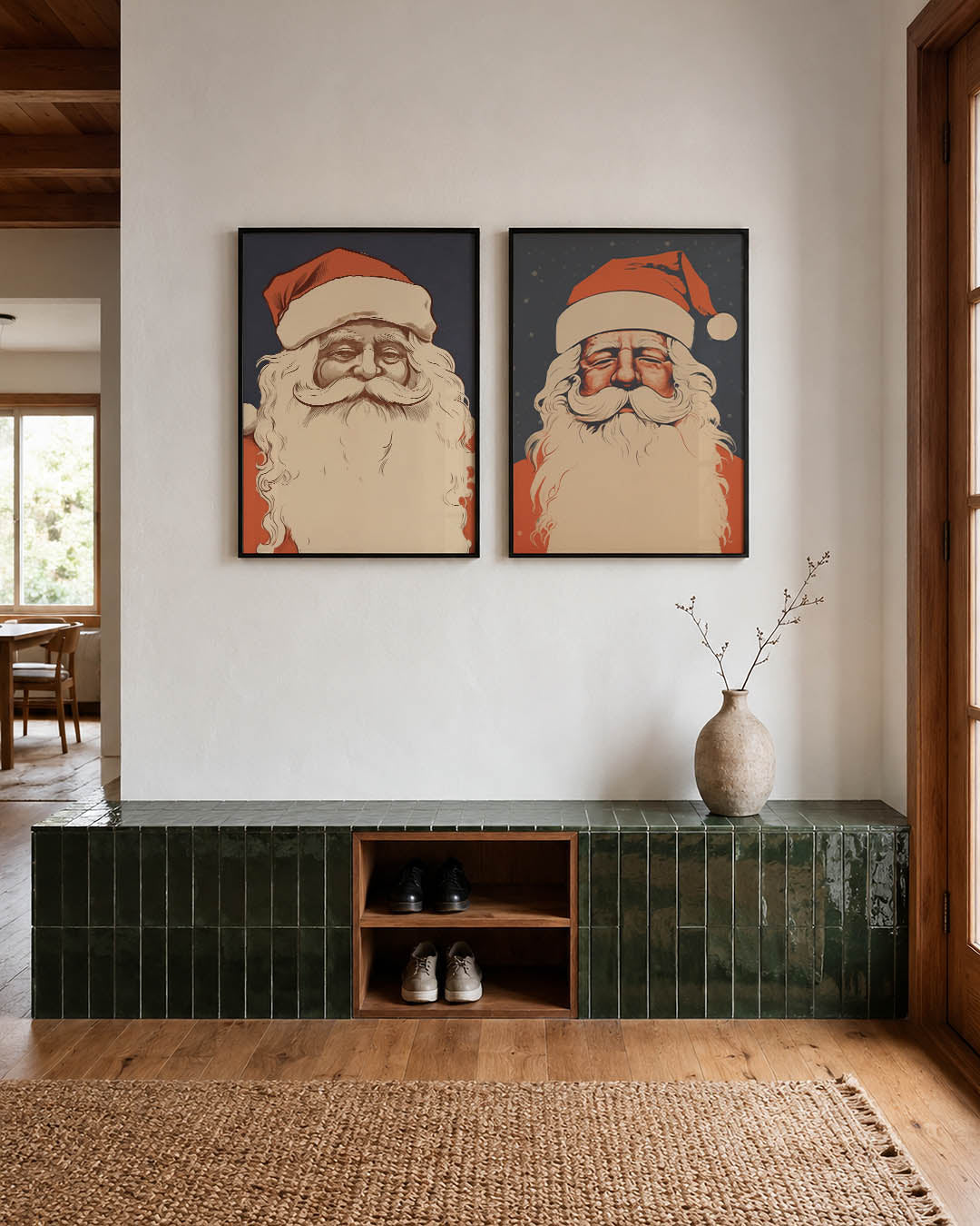 Kleurrijke kerstfiguur Posterset