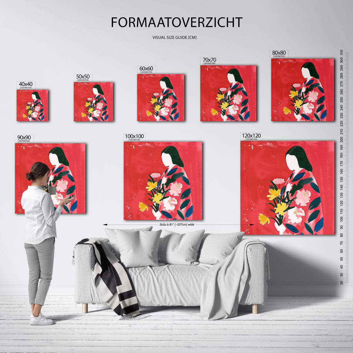 Vrouw met bloemen Poster
