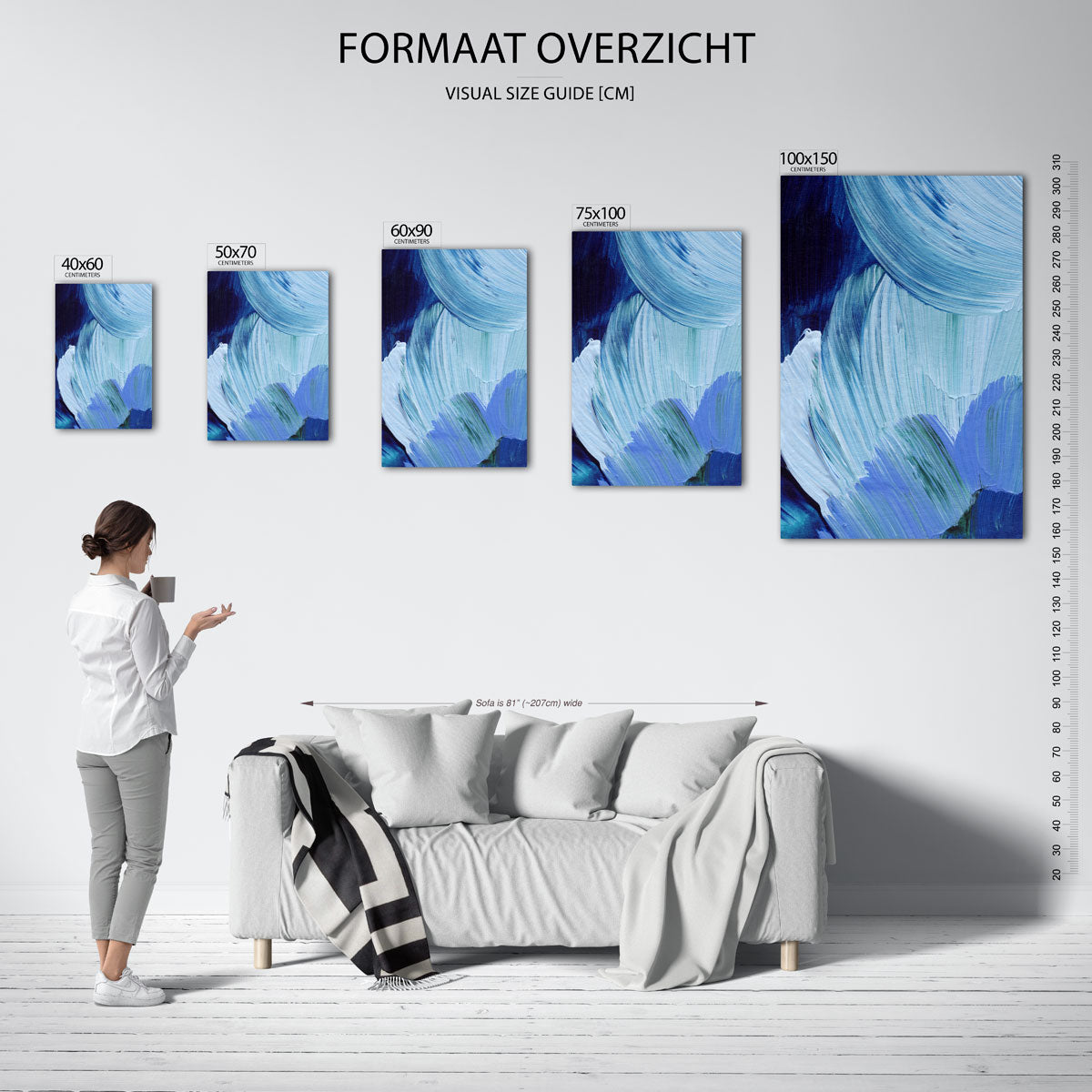 Vloeiende kleurencompositie Kunstwerk