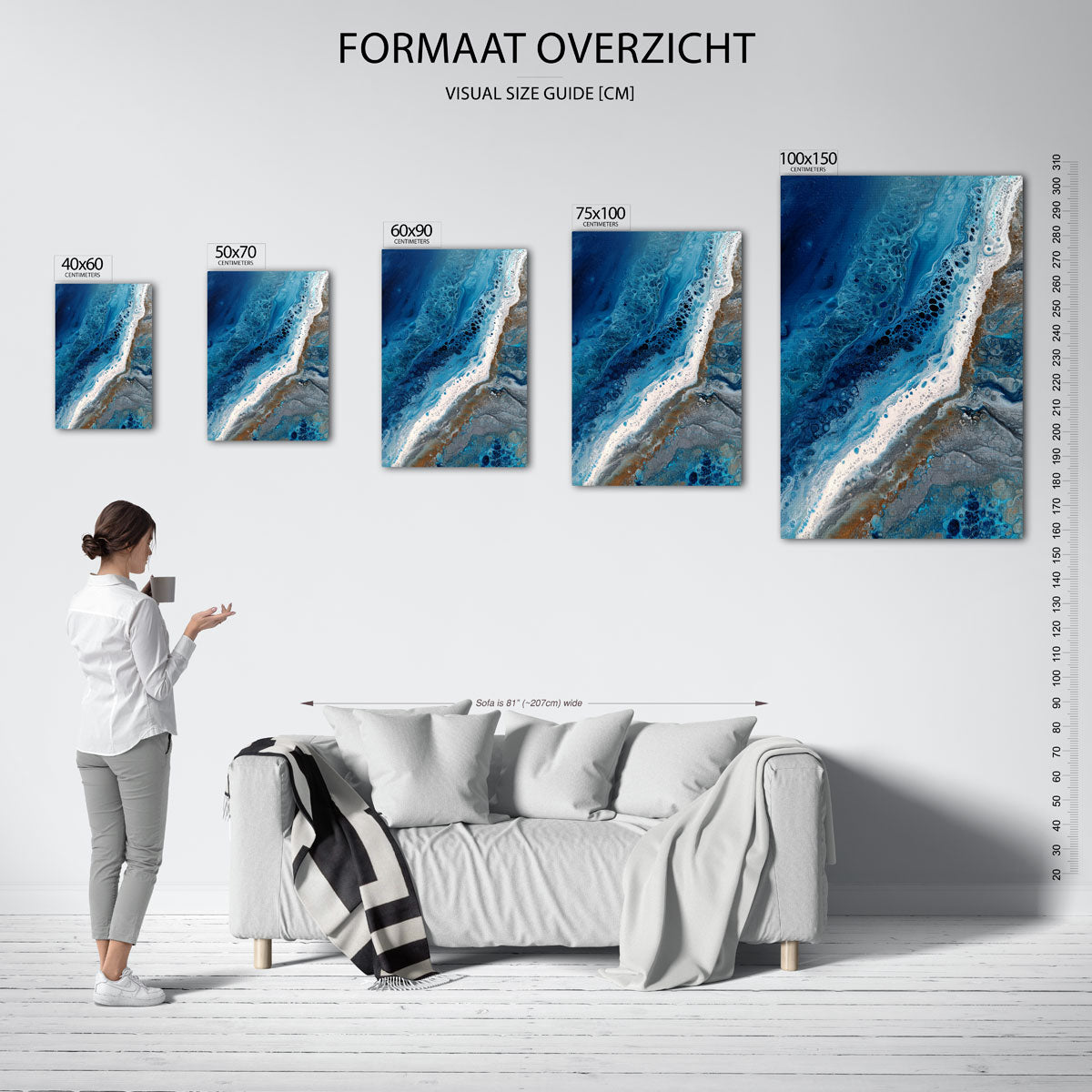 Golvende kleuren Kunstwerk