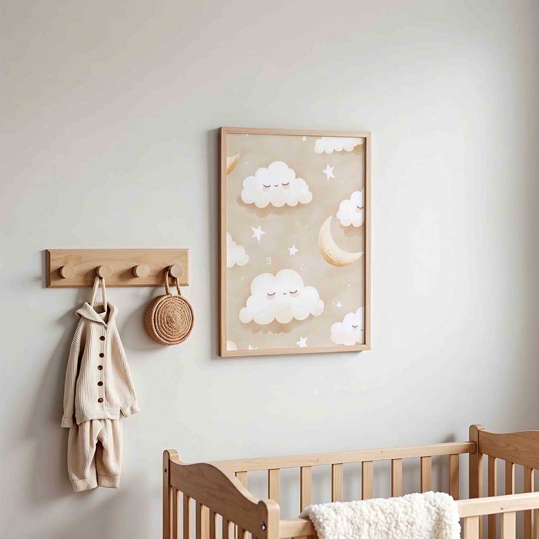 Slapende wolken en maan Poster