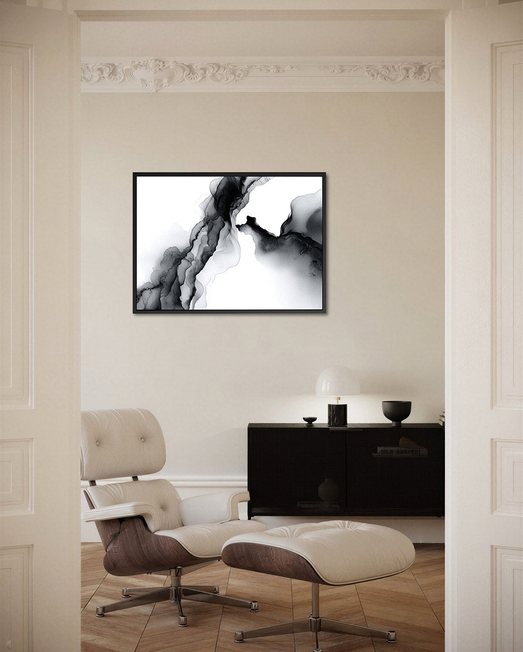 Vloeiende lijnen compositie Kunstwerk