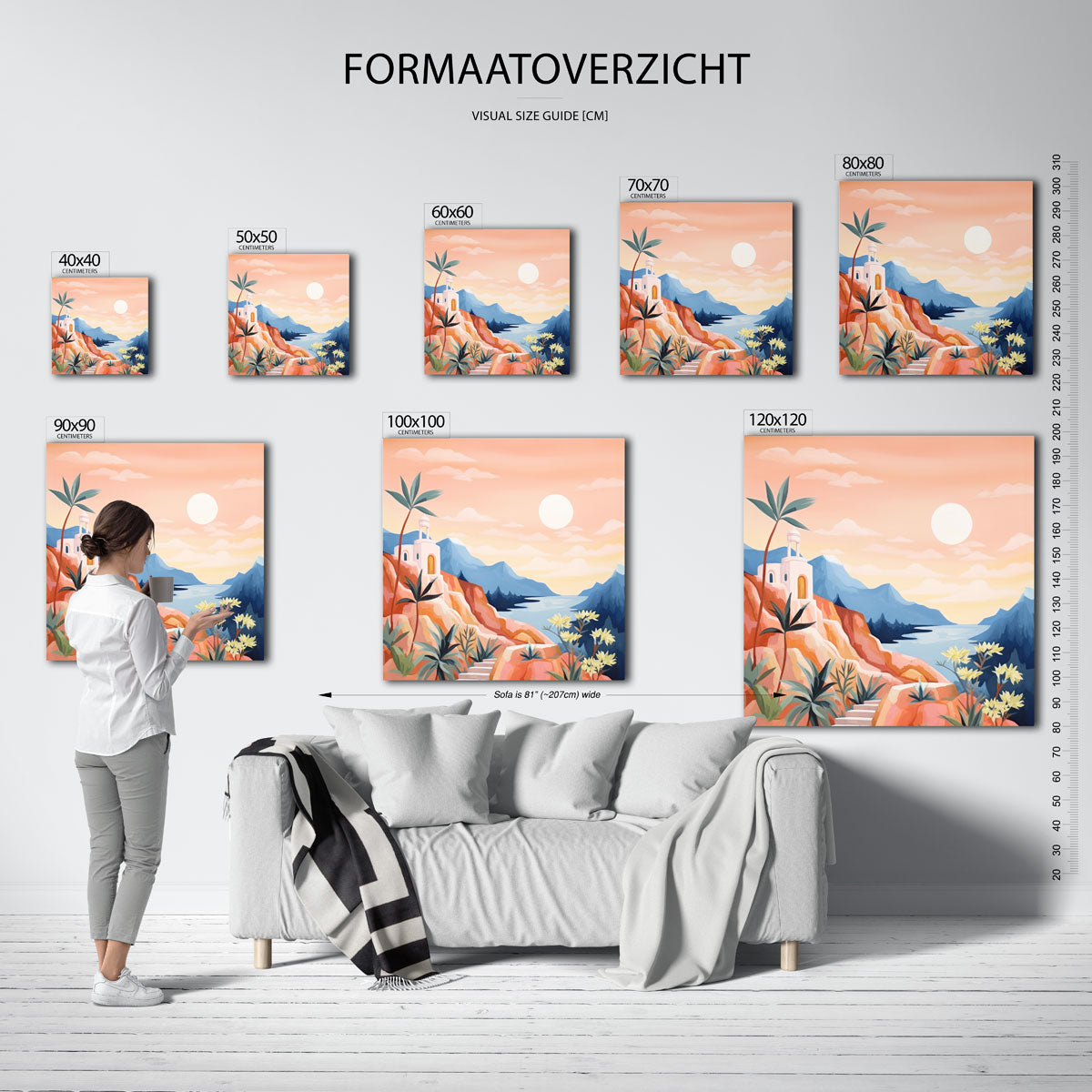 Zonnige kustlandschap Poster