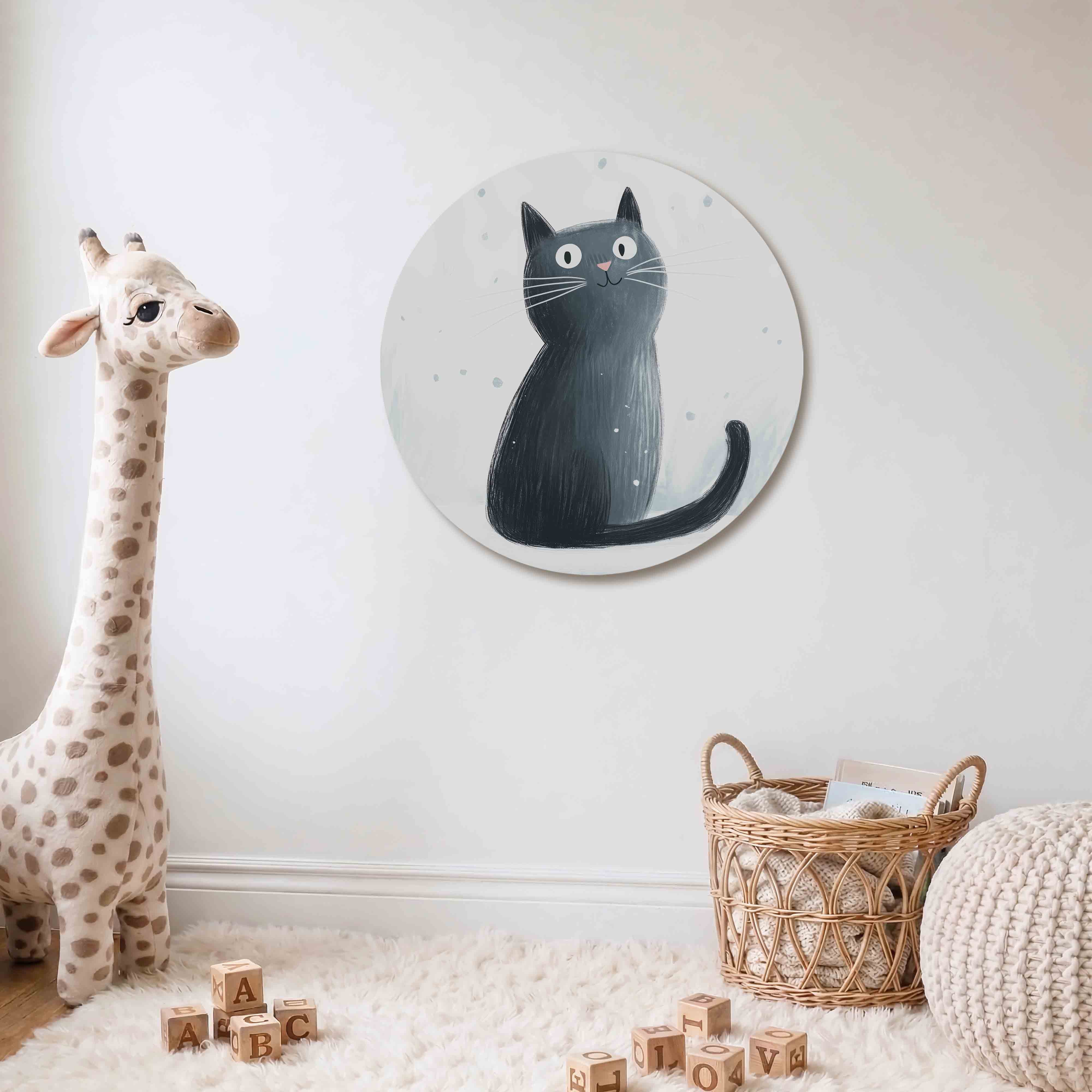 Zwarte kat Muurcirkel