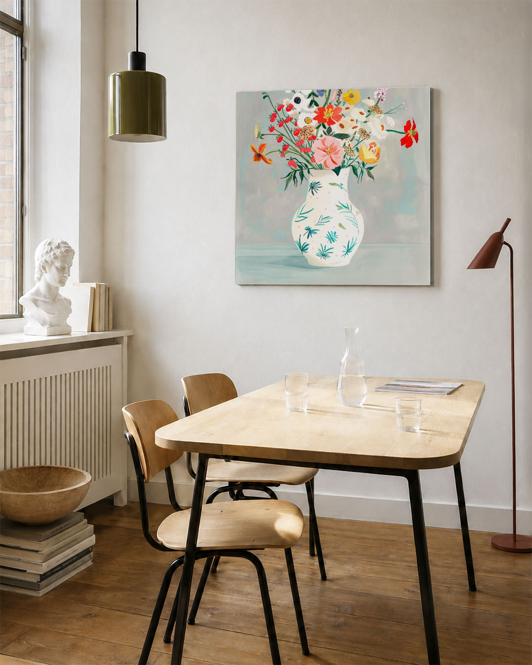 Bloemrijke vaas Kunstwerk
