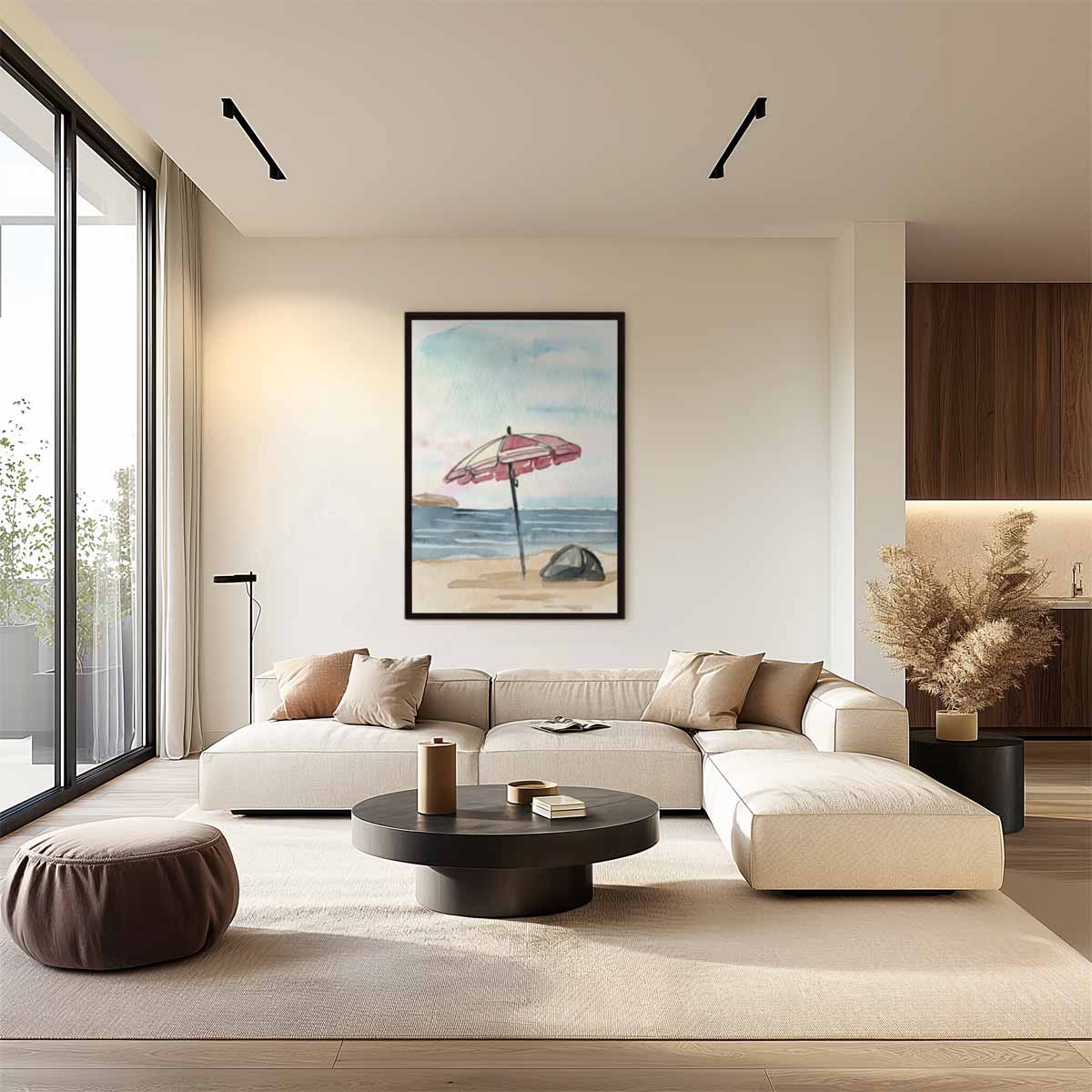 Zomerse Strand Indruk Kunstwerk-canvas-dibond-plexiglas-wanddecoratie-WallArtistic