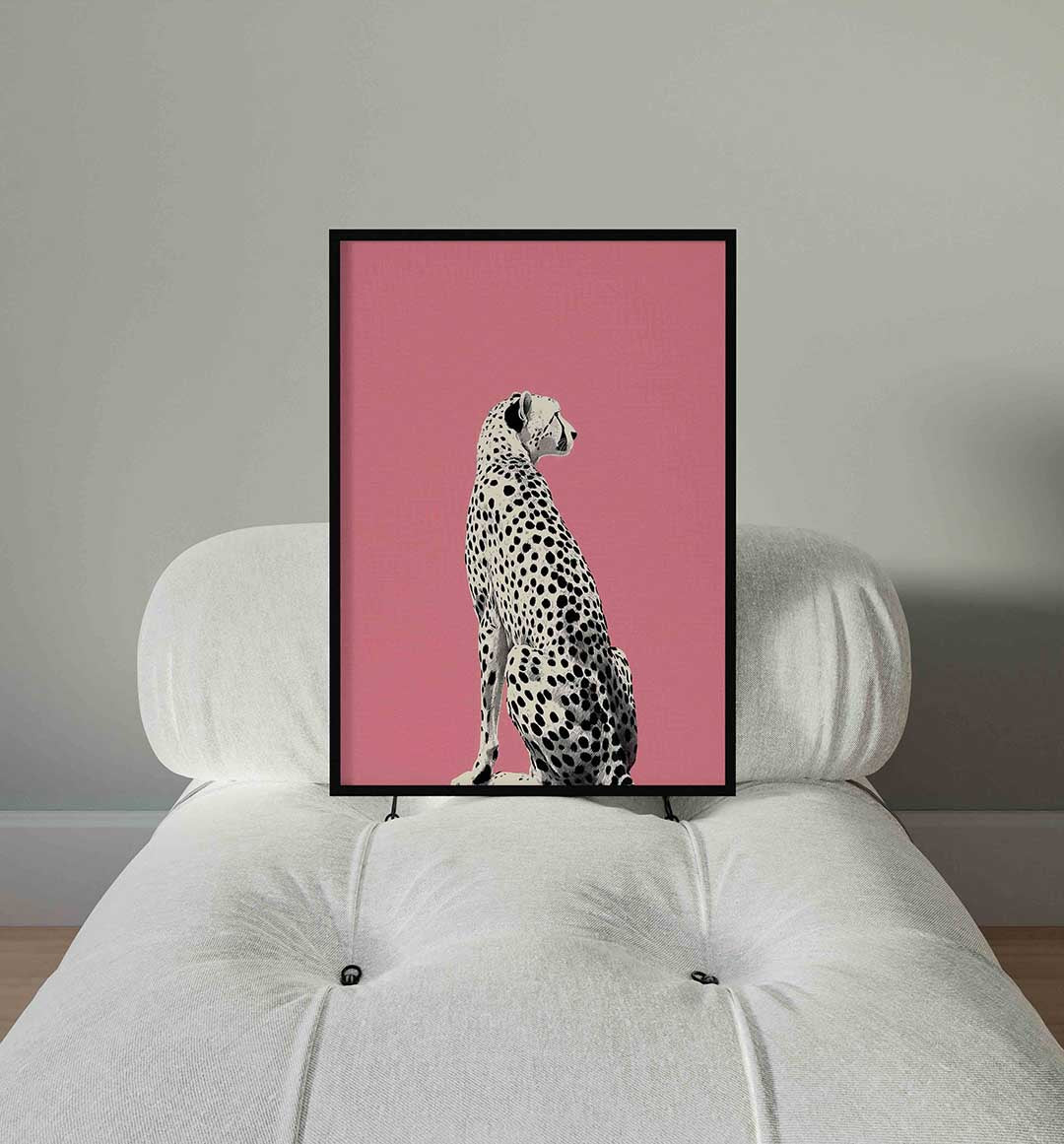 Zittende cheetah Poster