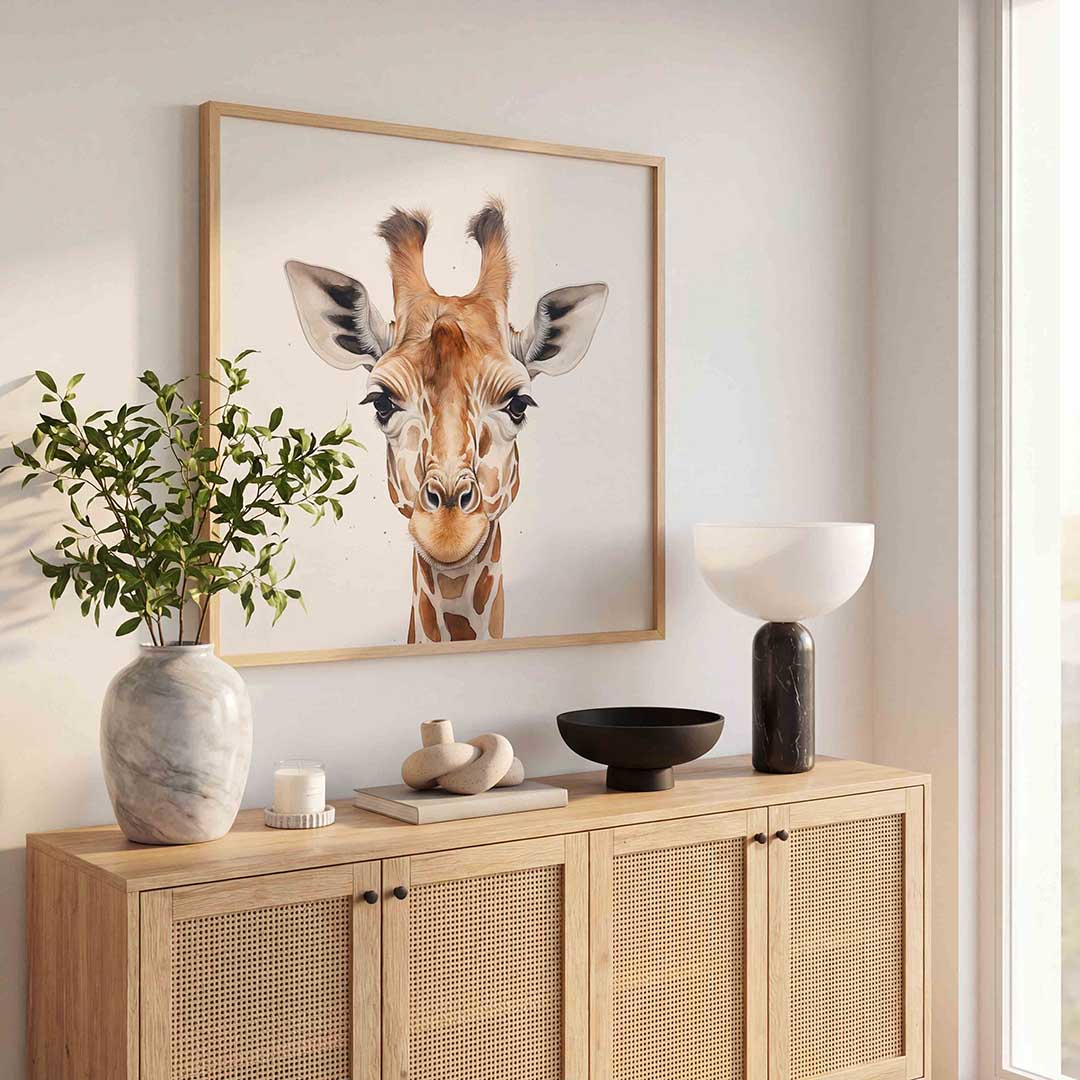 Giraffe portret Poster