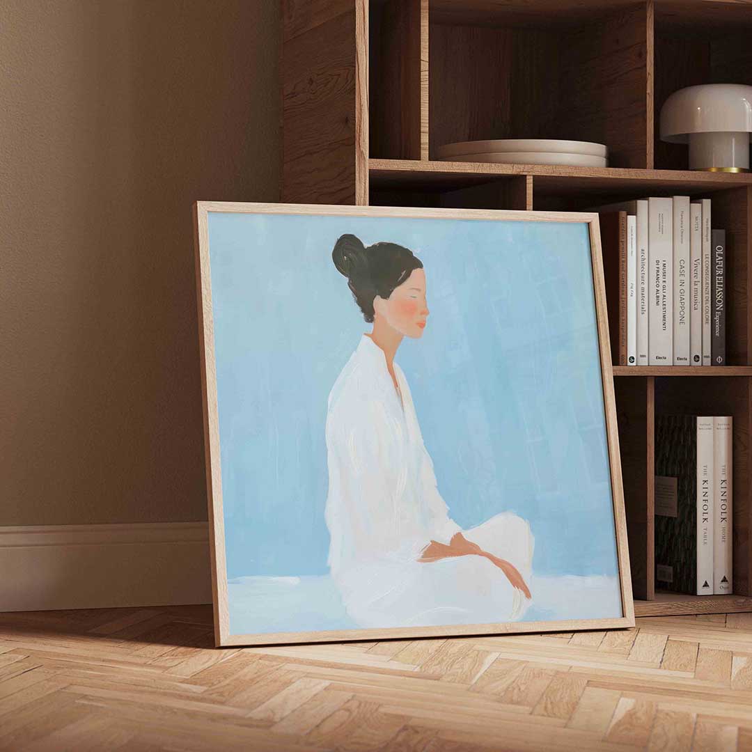 Vrouw in meditatie Poster