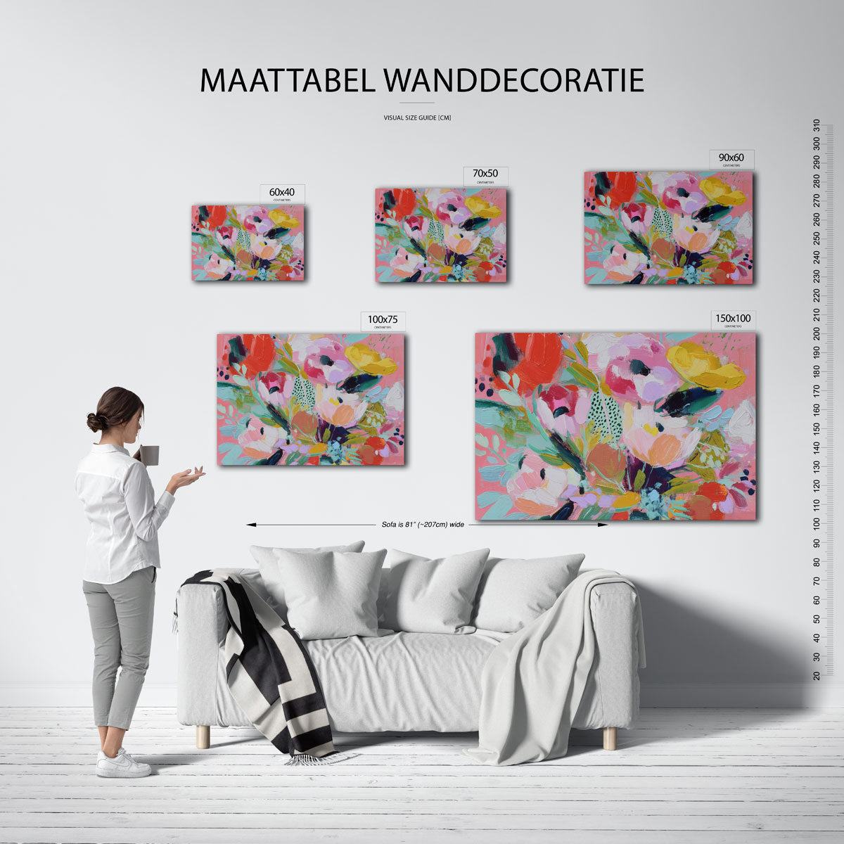 Kleurrijke bloemenexplosie Kunstwerk