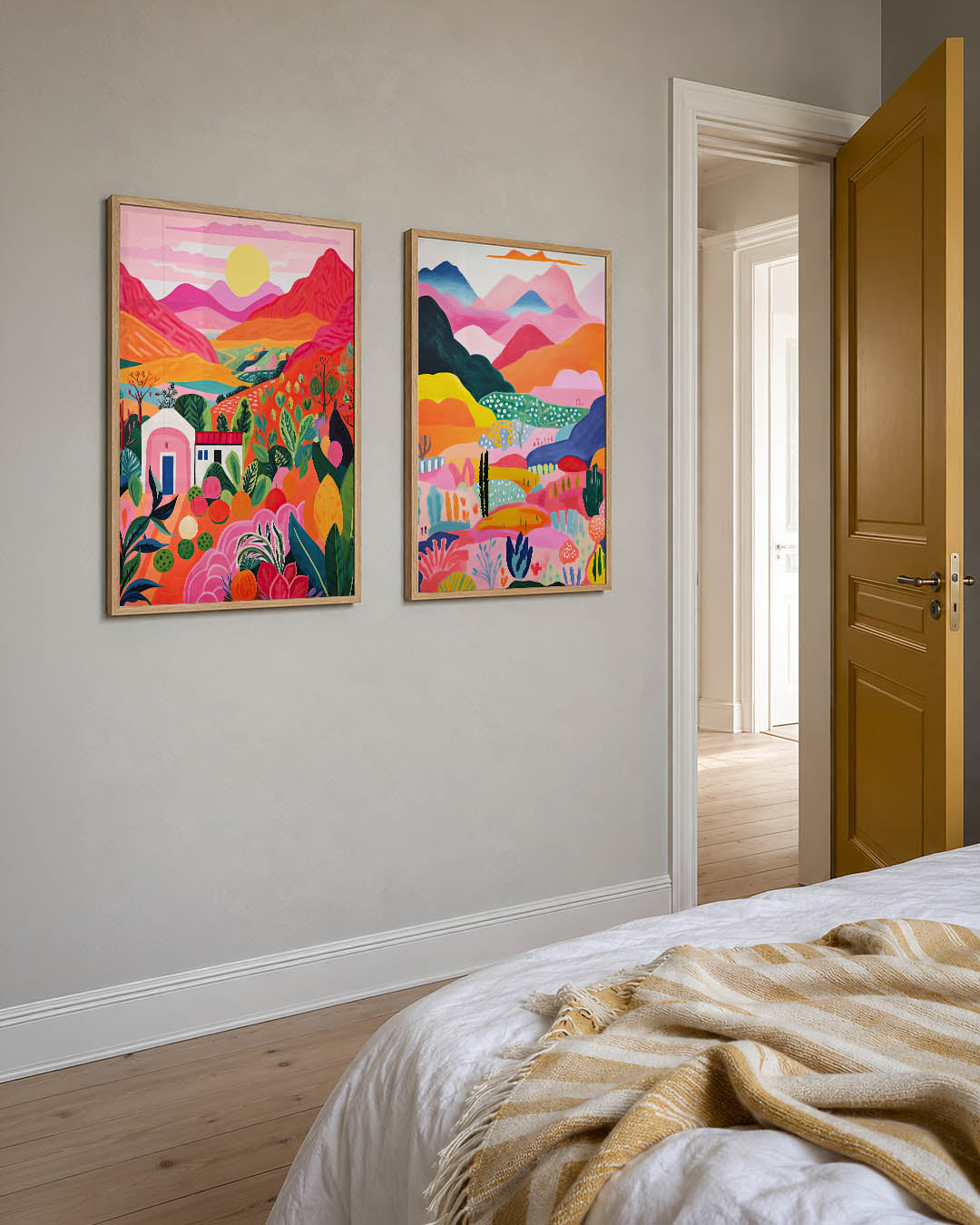 Kleurrijke landschapssymfonie Posterset