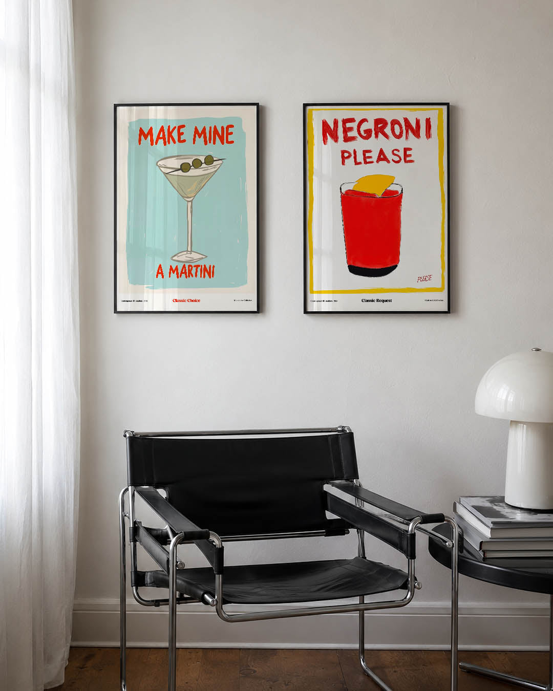 Cocktail illustratie Posterset